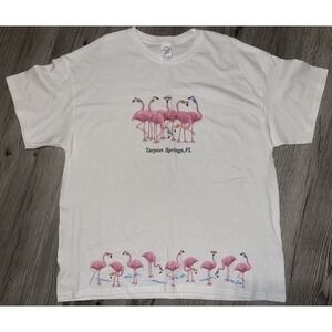 Vintage 1990's Flamingos W/Sunglasses Tarpon Springs Florida Adult XL T-Shirt